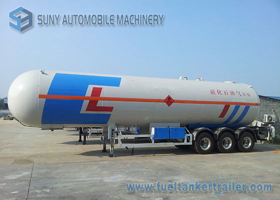 58500 liters tri-axle LPG tank trailer 24.5MT , LPG gas tanker semi trailer