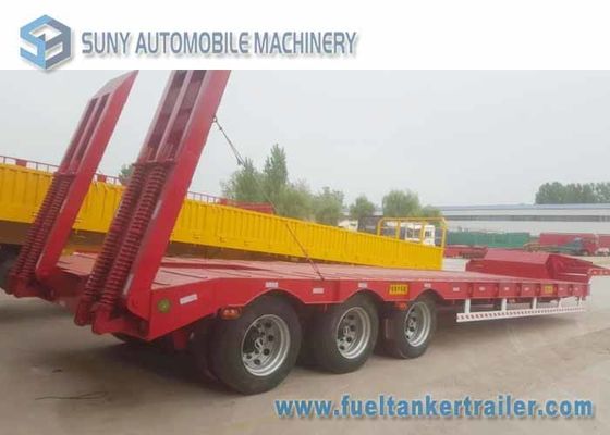 Load Capacity 45 T 50 T 3 Axles semi truck trailer Lowbed Hydraulic Legs