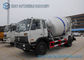 5000 Liters Dongfeng 153 Transit Mixer Truck With White And Blue Stripe Drum