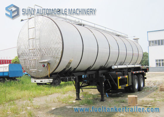 Cylinder Flue Heating Asphalt Tanker Trailer 2 Axle High Capacity 32000L