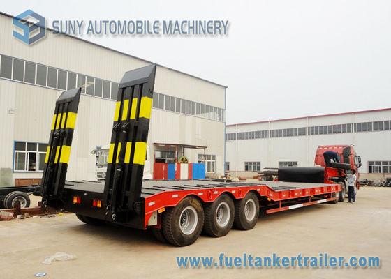 Low Bed Semi Flatbed Semi Trailer 70 T 3 Axles With 16m Length