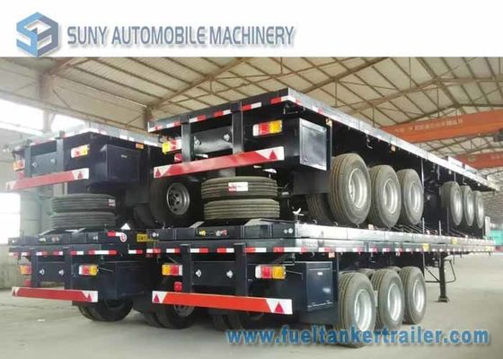 3 Axles 40 Feet Container Flatbed Semi Trailer , Load 50 Ton