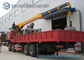 Right Hand Drive HOWO 8 X 4 12 Ton Crane Mounted Truck With Half Row Cab