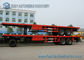 40T Double Axles Container Flat Bed Trailer 40ft Mechanical With 8 Piece Leaf Spring
