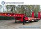 80 T Hydraulic Ladder 3 Axles Lowbed Semi Trailer , heavy duty flatbed trailer